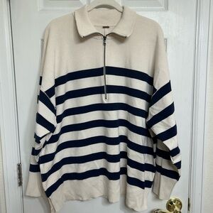 Free People Coastal Stripe Pullover